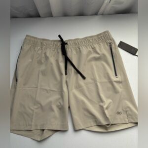 Men's Leg3nd Beige Athletic Shorts with Black Drawstring NWT